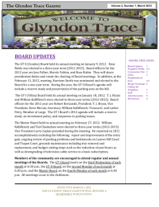 board updates - Glyndon Trace Community Association