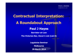 Contractual Interpretation: A Roundabout Approach