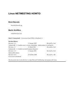 Linux NETMEETING HOWTO - The Linux Documentation Project