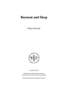 Burnout and Sleep