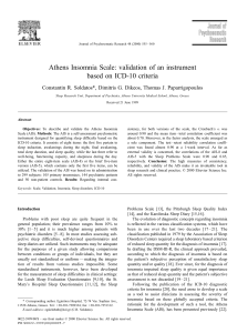 Athens Insomnia Scale: validation of an instrument - sleep
