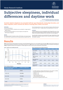 Subjective sleepiness, individual differences and daytime work