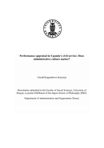 Performance appraisal in Uganda's civil service: Does