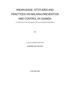 knowledge, attitudes and practices on malaria prevention and