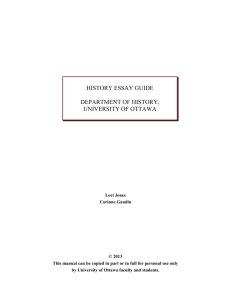 history essay guide - Faculte des arts | Faculty of Arts