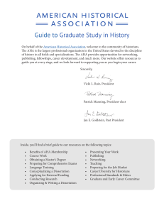 Guide to Graduate Study in History