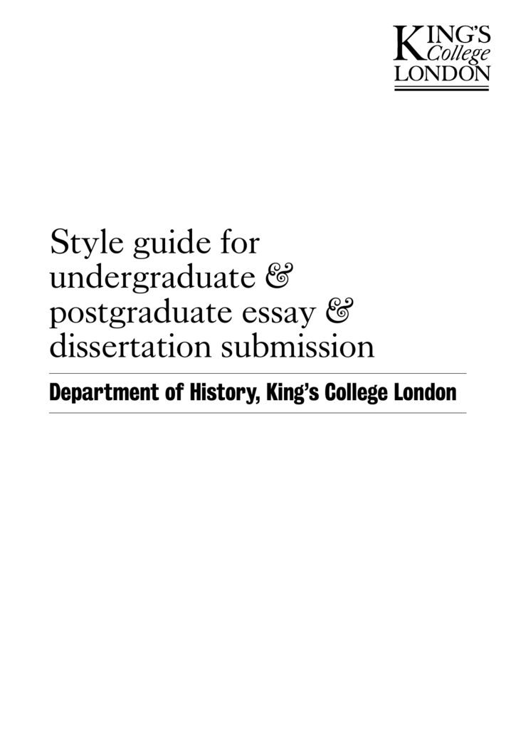 dissertation guidelines king's college london