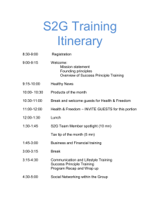 to view the Training Itinerary for the Event