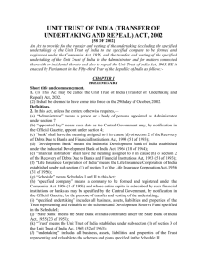 unit trust of india (transfer of undertaking and