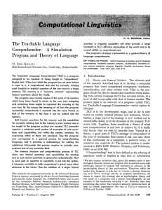 The Teachable Language Comprehender (TLC)