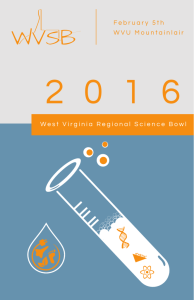 West Virginia Regional Science Bowl February 5th WVU Mountainlair