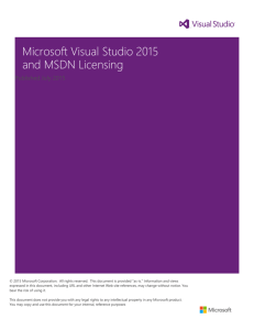 Microsoft Visual Studio 2015 and MSDN Licensing