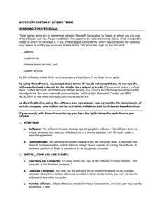MICROSOFT SOFTWARE LICENSE TERMS WINDOWS 7