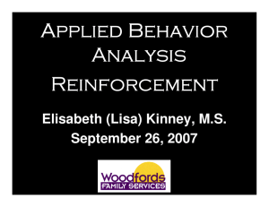 Applied Behavior Analysis Reinforcement
