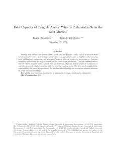 Debt Capacity of Tangible Assets: What is Collateralizable in the