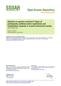 Selective or generic activism? Types of participants, political action