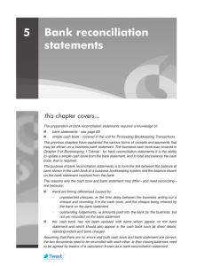 Bank reconciliation statements 5