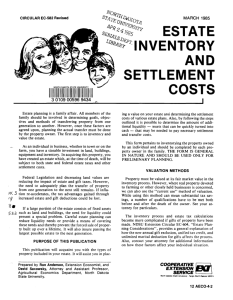 estate inventory and settlement costs