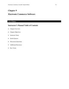Chapter 9 Electronic Commerce Software