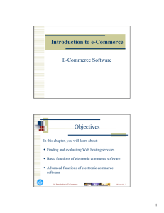 Introduction to e-Commerce Objectives