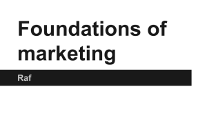 Foundations of marketing