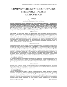 company orientations towards the market place: a discussion