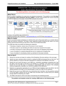 Planning Tasks and WBS