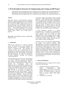 A Work Breakdown Structure for Implementing