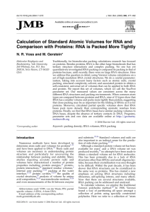 Calculation of Standard Atomic Volumes for RNA and Comparison