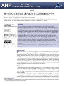 Theories of human altruism: a systematic review