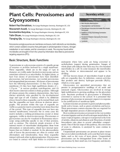 Plant Cells: Peroxisomes and Glyoxysomes