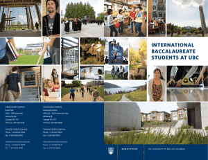 IB Students at UBC Brochure