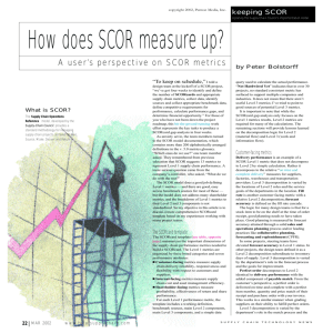 A user's perspective on SCOR metrics