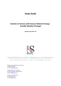 Bachelor of Science with Hons Medical Virology Study Guide