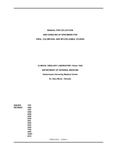 Virology Manual - Hackensack University Medical Center