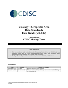 Virology Therapeutic Area Data Standards User Guide (VR-UG)
