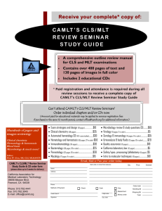 CAMLT'S CLS/MLT REVIEW SEMINAR STUDY GUIDE