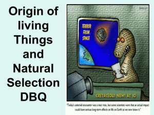 Origin of living Things and Natural Selection DBQ