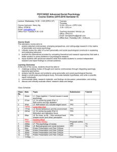 Course outline 2015/16 - Department of Psychology