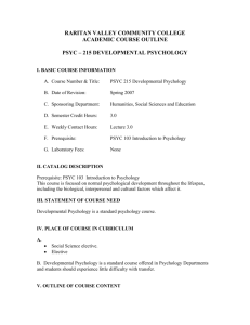 PSYC215 Developmental Psychology