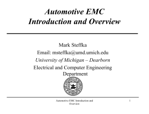 Automotive EMC Introduction and Overview