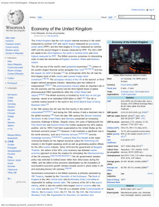 ECONOMY OF THE UNITED KINGDOM. Wikipedia