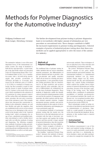 Methods for Polymer Diagnostics for the Automotive Industry*