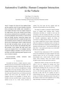 Automotive Usability: Human Computer Interaction in the Vehicle