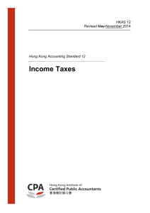 HKAS 12 Income taxes - Hong Kong Institute of Certified Public
