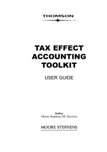 Tax Effect Accounting Toolkit