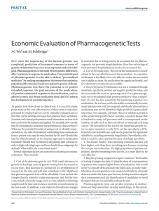 Economic Evaluation of Pharmacogenetic Tests