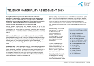 Read more about the Telenor Materiality Assessment 2013