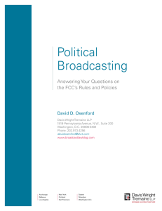 Political Broadcasting - Davis Wright Tremaine