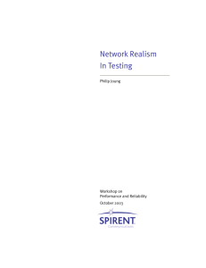 Network Realism in Testing - The Workshop on Performance and